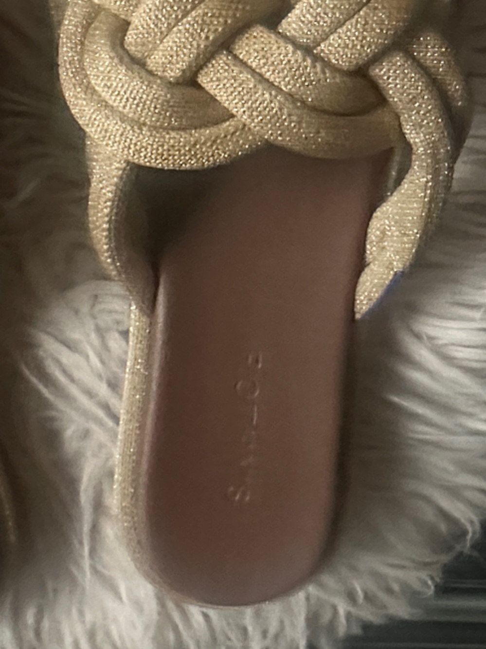 Rothy's Gold Braided Slide Sandals for Women